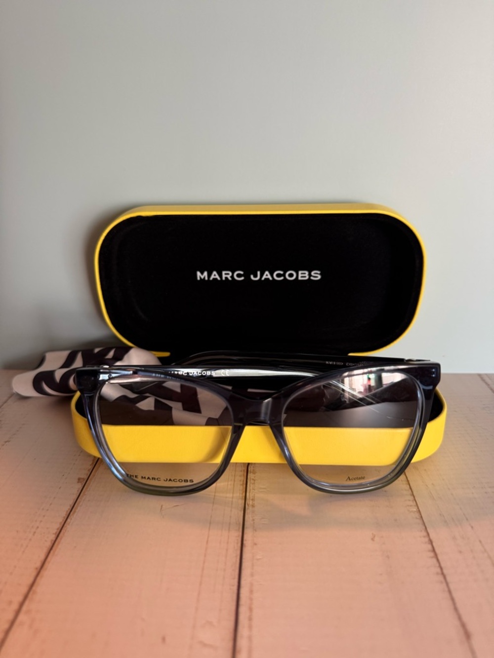 Marc Jacobs Blue Gradient Acetate Glasses with Yellow Case